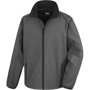 Result Men's Core Printable Soft Shell Jacket, Grey (Cha/Blk), Medium(Size:M)
