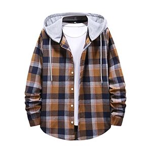 Lhhh Mens jackets waterproof,Men's Autumn&Winter Plaid Stitching Long Sleeved Casual Hooded Jacket Top,Men's Winter Fleece Jacket Warm Cargo Stand Collar Military Thicken Cotton Jackets Coat