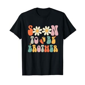 Soon To Be Brother 2025, Groovy Retro First Time Big Bro Boy T-Shirt