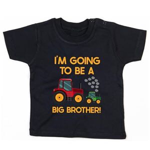 Dovitee 'Promoted to Big Brother' T-Shirt - Fun Tractor Announcement Tee for Boys, Perfect New Sibling Reveal, 100% Comfortable Cotton White