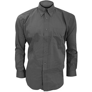 Kustom Kit Mens Long Sleeve Corporate Oxford Shirt (17inch) (Charcoal)