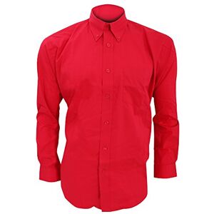 Kustom Kit Mens Long Sleeve Corporate Oxford Shirt (20inch) (Red)