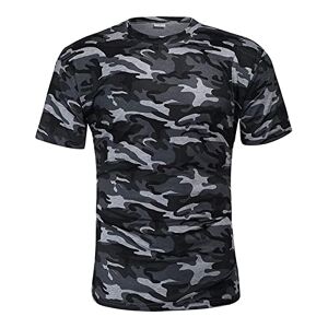 Generic Men's Camo Short Sleeve T-Shirts Vintage Camouflage Crew Neck Shirts Tees Summer Fitness Military Athletic Tops (Dark Grey 2,M)