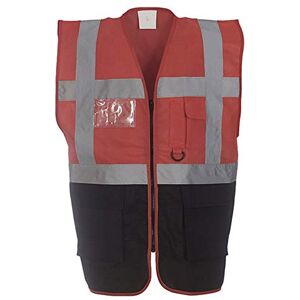 Yoko Hi-Vis Premium Executive/Manager Waistcoat / Jacket (M) (Red/Black)