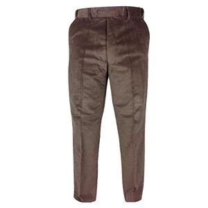 Carabou Mens Thick Cord Trousers 100% Cotton Traditional Ribbed Corduroy Pants- Brown- 34W/ 29L