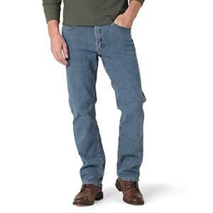 Wrangler Authentics Men's Comfort Flex Waist Relaxed Fit Jeans, Light Stonewash, 38W 29L UK