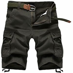 Summer Men's Fashion Quick-Drying Cargo Shorts Durable Hiking Camping Pants Multi-Pocket Casual Sports Shorts Beach Pants Green