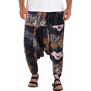 perdontoo Mens Casual Harem Pants Fancy Print Wide Leg Baggy Trousers (Color 8, XXL)