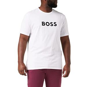 Hugo Boss BOSS Mens T-Shirt RN Relaxed-fit UPF 50+ T-Shirt in Cotton with Logo White