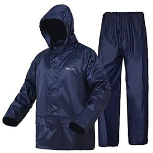Dcbdut WCBDUT Work Wear Rain suit for Men/Women, Lightweight Waterproof Raincoat Windproof Hooded Rainsuits Rain Gear Jacket and Trousers Set (S, Navy Blue)