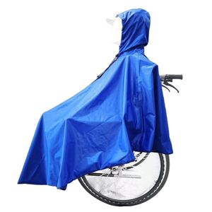 PNAJFUEL Poncho Raincoat for Wheelchair,Rain Cape Hooded Reflective Strips Rain Cape/Blue 02