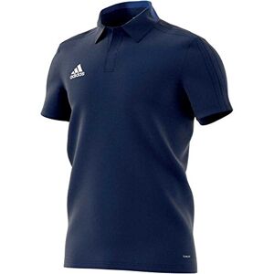 adidas Men Condivo 18 Cotton Short Sleeve Polo Shirt - Dark Blue/White, Small