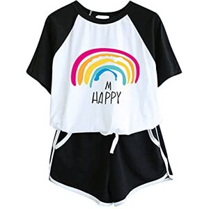 Windsfinr LGBT Gay Pride Tracksuits Crop Top & Shorts 2 Pieces Tracksuit Ourtfits Summer Casual Sportswear Pajamas Yoga Clothes Gay Pride Accessories Pride Bunting Pride Clothing Black