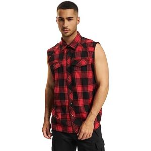 Brandit Checkshirt sleeveless, Red/Black, 4XL