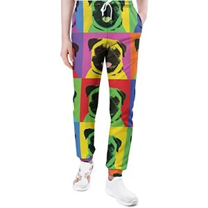 Forsjhsa Pug Pop Art Repeating Squares Men's Sweatpants Casual Joggers Pants Athletic Lounge Trousers With Pockets For Women