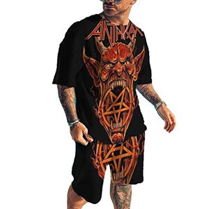 Summer Men's T-Shirt Tracksuit Set 3D Printed Gothic Skull Retro Sportswear 2 Piece Set O Neck Short Sleeve Casual Sweat Suits