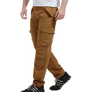 FLYF Mens Cargo Trousers Multi Pockets Combat Work Trousers Casual Outdoor Pants