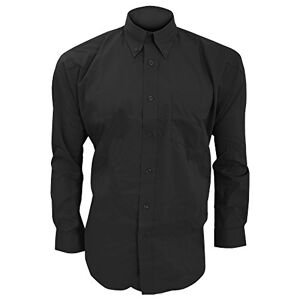 Kustom Kit Mens Long Sleeve Corporate Oxford Shirt (19.5inch) (Black)