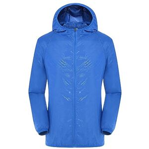 YCBMINGCAN Rain Jacket Men's Waterproof Breathable with Hood Rain Poncho Lightweight 3-in-1 Multi-Purpose Transition Jacket Men Men Waterproof Men's Raincoat Hiking, blue, XXL