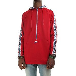 Nike aj2296, Men's Hooded Sweatshirt, Men's, AJ2296, Gym Rosso Gym Blu Sail, Medium