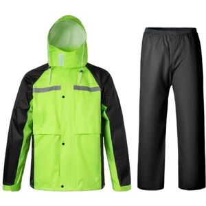 Oralidera Rain Suit Jacket and Trousers Set for Men Outdoor Camping Workwear Waterproof Rain Set 2 Pieces Hooded Raincoat and Rain Pants, C-Green, M