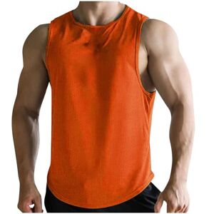 2024 Big Deals Men Sleeveless T-Shirt Clearance Mens Tank Tops Sleeveless T-Shirt Summer Workout Tank Top Muscle T-Shirt Workout Vest with Round Neckline Quick-Dry Athletic Sports Undershirt Plain Color Underwear Bodybuilding Tank Tops