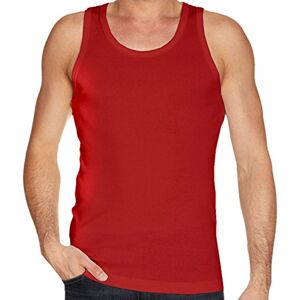 Gaffer Mens Vest Plain Classic Regular Fit Sleeveless Cotton Casual Summer Tank Top Underwear Basic Multipack Undershirt Size XX-Large Red