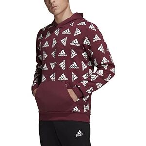 adidas All Over Print Fleece Hoodie - Mens Casual, Victory Crimson, XXXL Tall