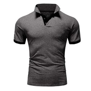 Generic Watch with Text Men's Casual Fashion Colour Blocking Sport Stand-Up Collar Short Sleeve T-Shirt Flirren Am Horizon, darkgray, XXXX-Large
