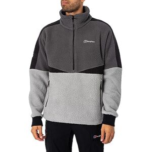 Berghaus Men's Houlton Half Zip Fleece Jacket, Grey Pinstripe/Monument/Jetblk, XS