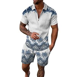 TUQIDEWU Men’s Casual Tracksuit Mens Full Set Men's 3D Short Sleeve Suit Shorts Beach Tropical HawaiianSS Body Sports Shorts Suit Sports Suit Jogging Sweatsuits Stylish Suits for Men