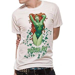 Batman Men's Poison Ivy Pose T-Shirt, White (White), Large (Size:Large)