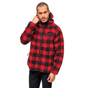 Brandit Men's Teddyfleece Worker Jacket Windbreaker, red/Black, S