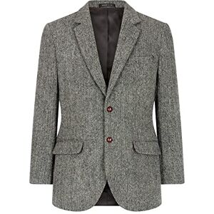 WALKER AND HAWKES - Men's Harris Tweed Blakemore Blazer - Steel Grey - 38