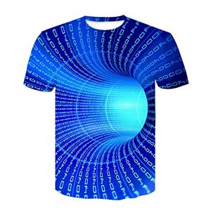 Generic Men's Fashion 3D Print T Shirts Funny Graphics Pattern Crewneck Short Sleeve Tees Men Shirt Summer Blue