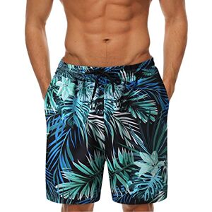 Summer Shorts For Men Angxiwan Men's Shorts Men Summer Short Pant Printed Short Loose Tether Pocket Board Casual Pant Short Beach Fashion Short Extra Long Mens Board Shorts Blue