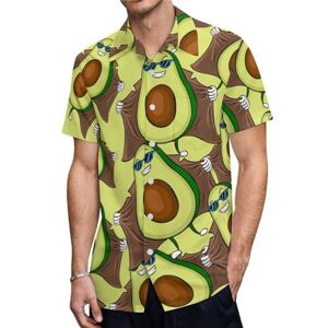 Forsjhsa Cool Avocado in Raincoat Men’s Short Sleeve Shirts Casual Button Down Shirts Summer Tops With Pocket