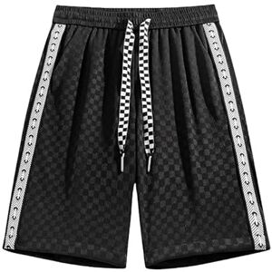 DULAI Summer Thin Cargo Shorts For Men, Baggy Breathable Jogging Shorts Hawaiian Beach Shorts Elastic Waist Outdoor Casual Sport Shorts For Fishing Hiking Black L