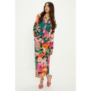 Oasis Blurred Floral Ruched Front Shirt