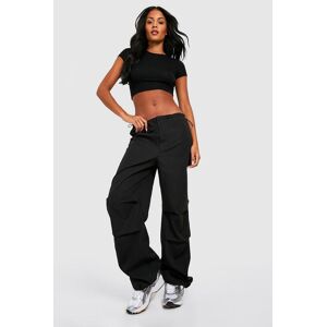 boohoo Tall Low Rise Elasticated Waist Parachute Cargo Trouser