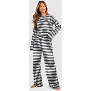 boohoo Wide Leg Stripe Lounge Trouser