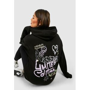 boohoo Limited Edition Graphic Printed Oversized Hoodie