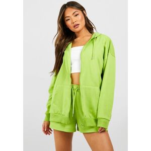 boohoo Oversized Zip Through Hoodie With Reel Cotton