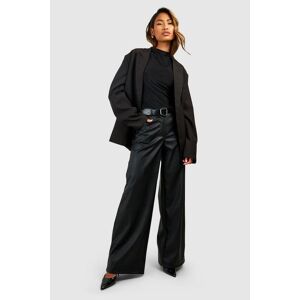 boohoo Leather Look Slouchy Dad Trouser