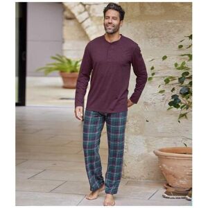 Atlas for Men Checked Jersey Long Pyjama Set