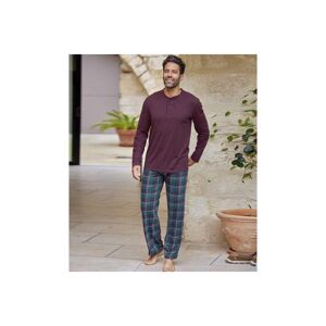 Atlas for Men Checked Jersey Long Pyjama Set
