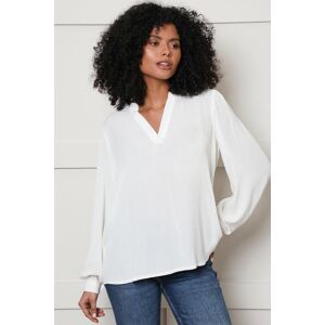 Threadbare 'Catheryn' Collarless V Neck Blouse