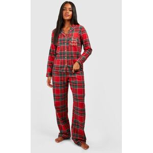 boohoo Naughty List Embroidered Flannel PJ Set