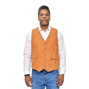 Infinity Leather Mens Classic Goat Suede Waistcoat-Norwich - Tan - Size 2xl