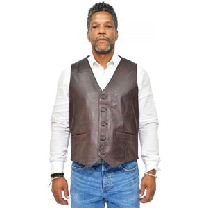 Infinity Leather Mens Classic Waistcoat-Chester - Brown - Size 2xl